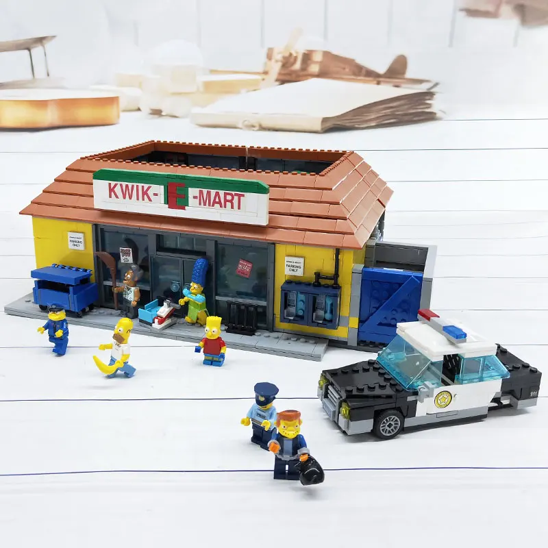 2232 шт. строительные блоки Kwik-E-Mart Simpsonsed House Movie Fit 71016 16004 83004 Город Уличная архитектура Кирпичи Детские игрушки
