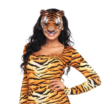 

Soft Tiger Animal Mask Masquerade Cosplay Costume Carnival Accessories Full Face Mask Unisex
