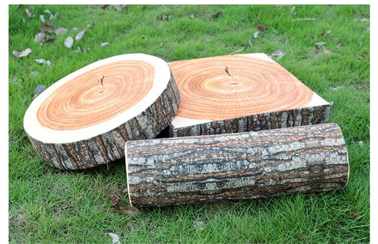 

Creative big willow tree dummy wood block log texture stump cushion cylindrical shape pillow cushion cojines decor para sofa