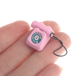 mini mobile phone Doll house decoration red black pink Retro phone for  for 1/6 1/8 1/12 barbie doll use mini telephone