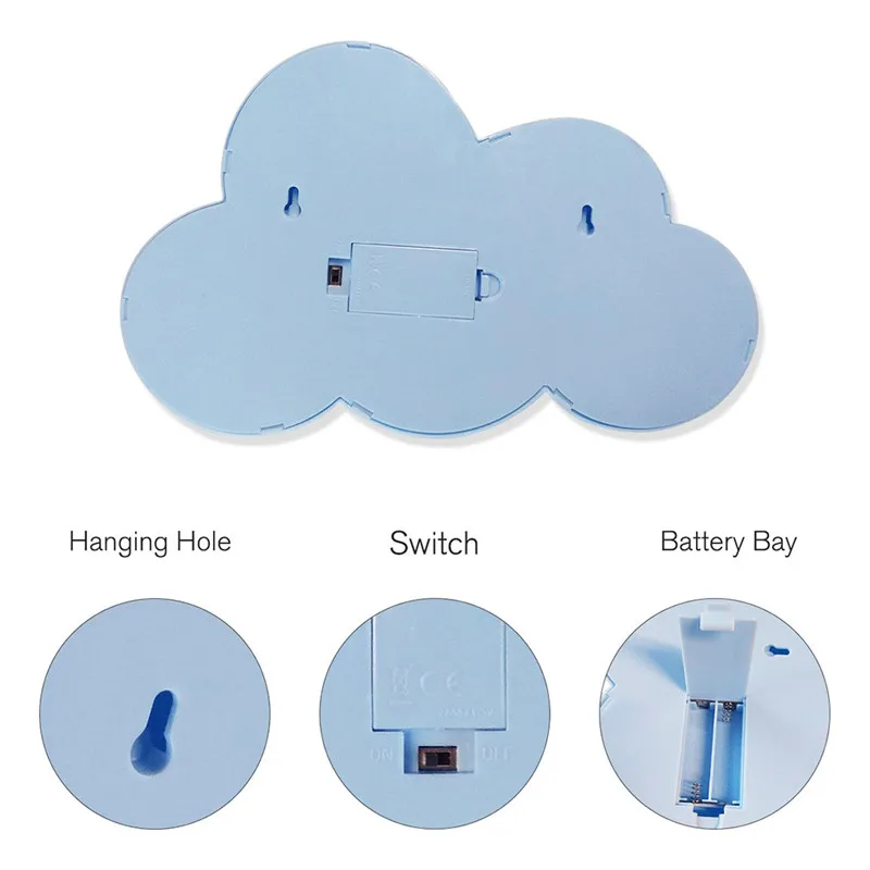Cloud Lamp Shade Sign Night Light Children Bedroom Home Decoration Lamps lampe de chevet #3N08 (1)