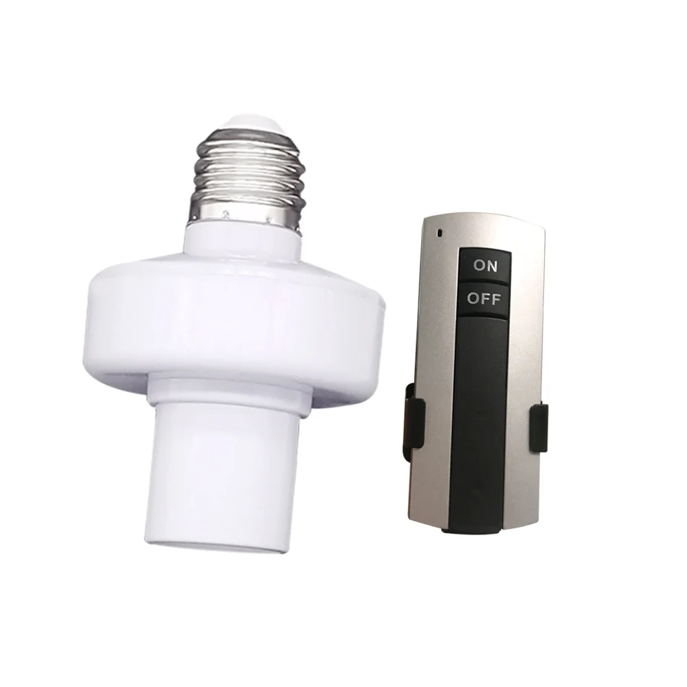 

Durable E27 Screw Wireless Remote Control Light Lamp Bulb Holder Cap Socket Switch On Off Easy Installation AC 180~250V