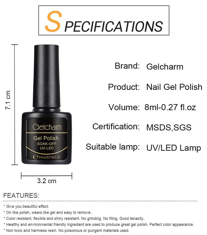 Gelcharm 8 мл сыр конфеты УФ-гель для ногтей используется с молочного цвета гель лак Полупостоянный все для маникюра дизайн ногтей гель