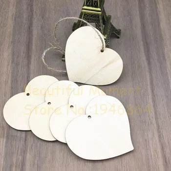 

50 Pcs Personalized Wooden Love Heart Tags Engraved Gift Labels Wood Wine Charm Baptism Bridal Shower Tag Rustic Wedding Favors