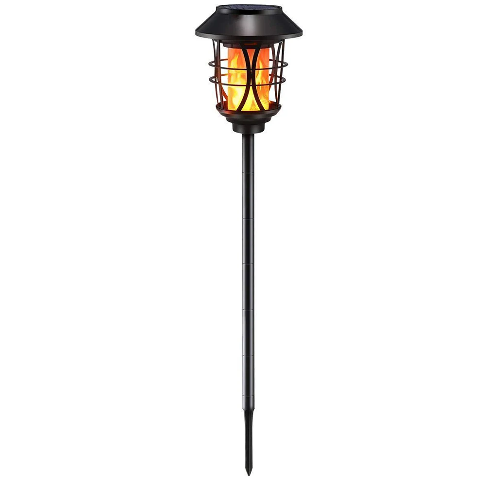 

Solar Powered Decorative Adjustable Height Ground Flame Lamp Flickering Torch Shape Led Yard Landscaping Pathway Automatic