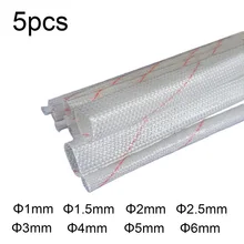 5 pcs 90cm 직경 1/1/1/2/2.5/3/4/5/6mm 유리 섬유 슬리브 고온 절연 와이어 슬리브 유리 섬유 절연 튜브 새로운(China)