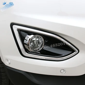 

For Ford EDGE 2015 2016 2017 ABS Chrome car front fog light lamp frame cover trim parts hoods moulding panel styling 2pcs