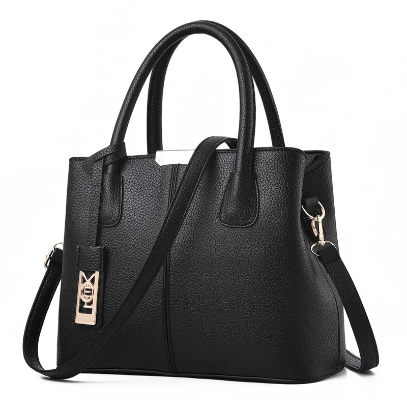 Bolsa feminina роскошные сумки из натуральной кожи для женщин из искусственной кожи сумки от известных дизайнеров; большая сумка на плечо сумка-тоут сумка через плечо в винтажном стиле сцепления мешок Черная кожа сумка - Цвет: Black Handbag