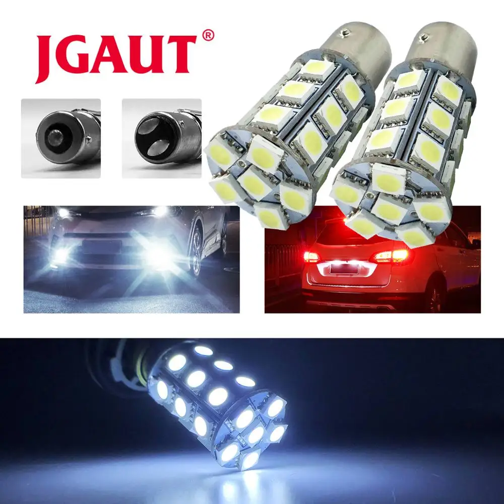 2 шт. 1156 1157 5050 Led 27 SMD p21w bay15d ba15s P21 автоматический стоп-сигнал заднего поворота сигнального фонаря с can-bus белый 6000k