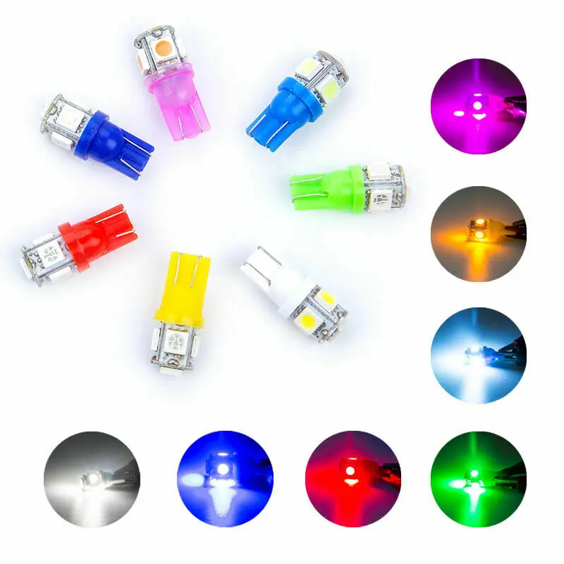 Wholesale 100pcs Promotion T10 5050 5SMD Car signal LED Light 194 168 192 W5W 12v Auto Wedge Lighting DC 12V lamp white blue | Автомобили