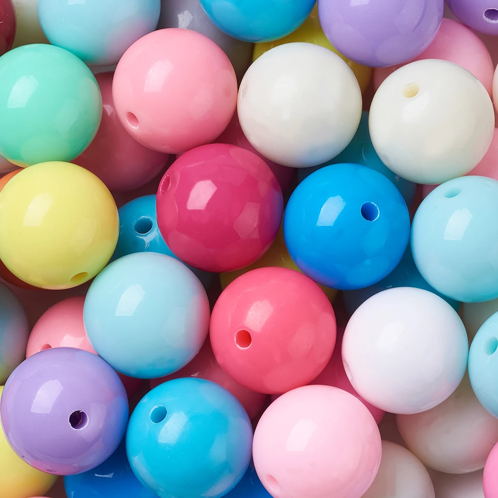 105pcs 20mm Mixed Color Chunky Bubblegum Acrylic Beads Opaque Colorful for Necklace Jewelry Making DIY | Украшения и аксессуары