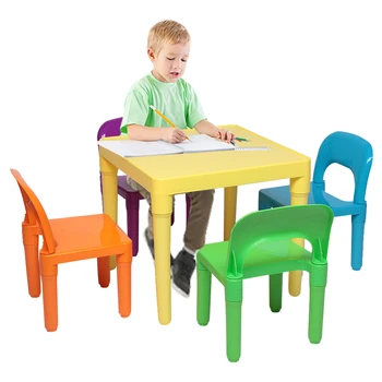 

1Sets Children Plastic Table And Chair Strong Bearing Capacity Kids One Desk And Four Chairs (50x50x46cm)