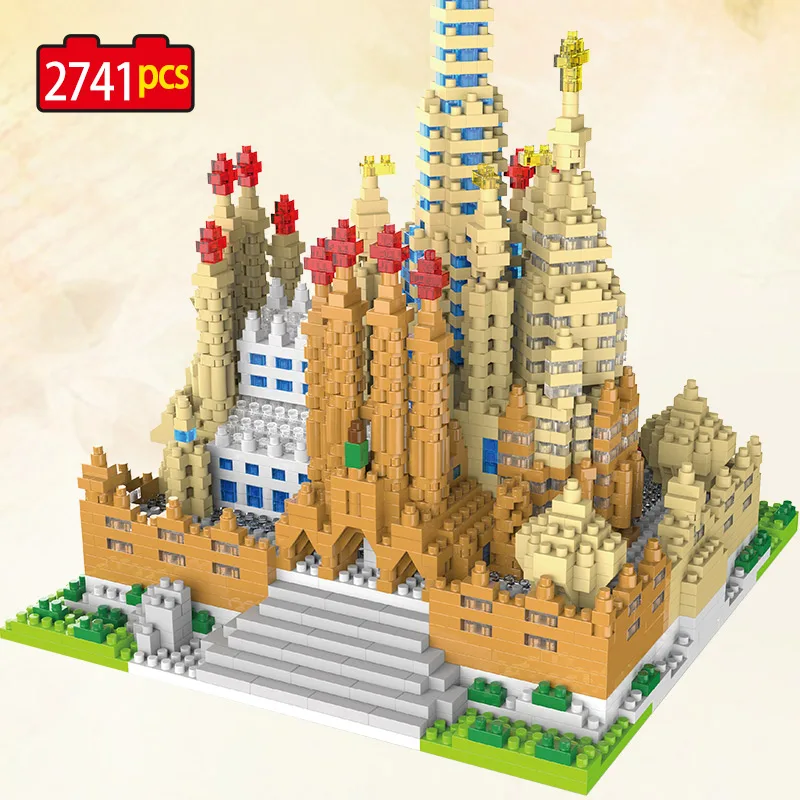 

2741pcs Mini Diamond Blocks Famous Architecture Sagrada Family Diamond Church Model Building Block Bricks Toy for Kids Gifts
