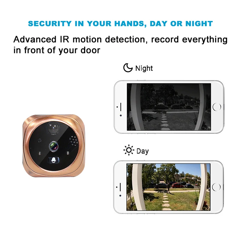 Peephole Camera Wifi 4.3 Inch Home visible Cat Eye Doorbell Smart Voice Phone Intercom Video Anti-T