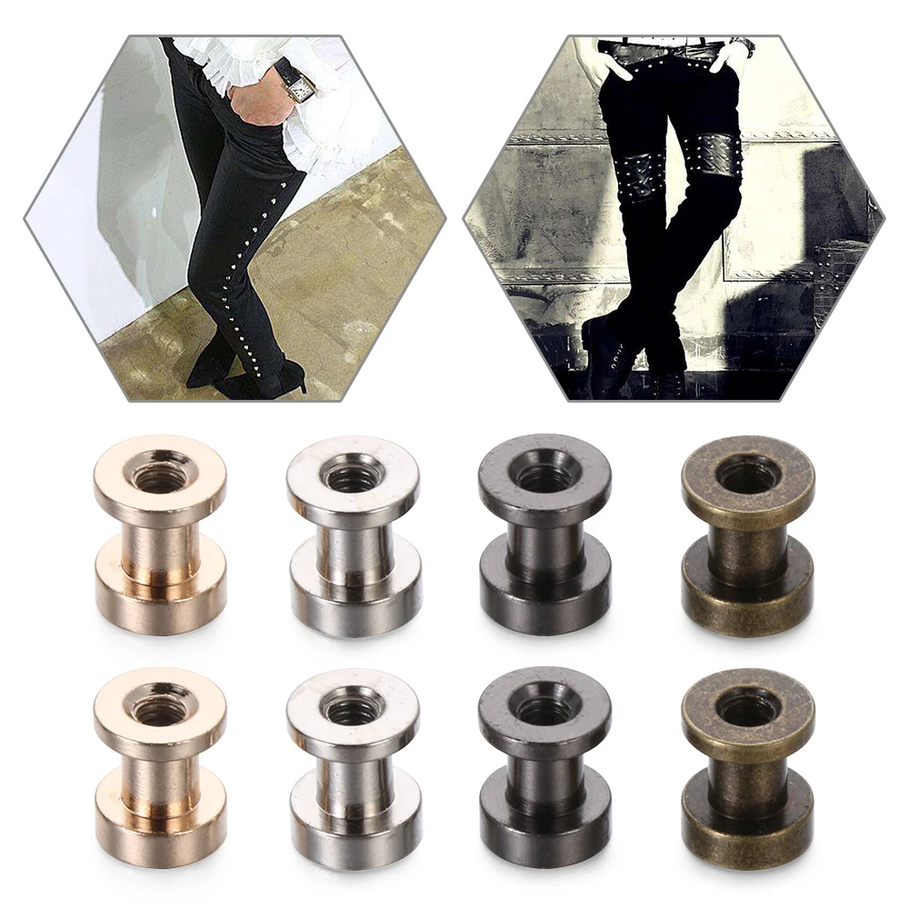 

7mm 20Pcs Luggage Leather Metal Craft Solid Screw Nail Rivet Double Curved Head Belt/Strap Rivets Book Screws Buttons Dropship