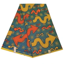 Cotton African Wax Crooked Arrows Prints Fabric Nigeria Ankara High Quality 6 Yards African Fabric For Party Dress