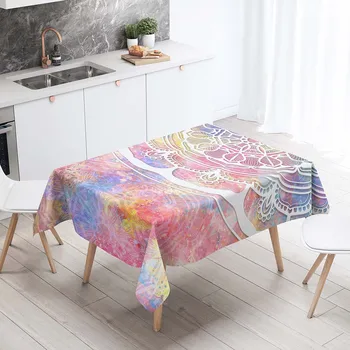 

Rectangular Tablecloths 3D Printing Mandala Pattern Dining Table Cloth Kitchen Table Decoration