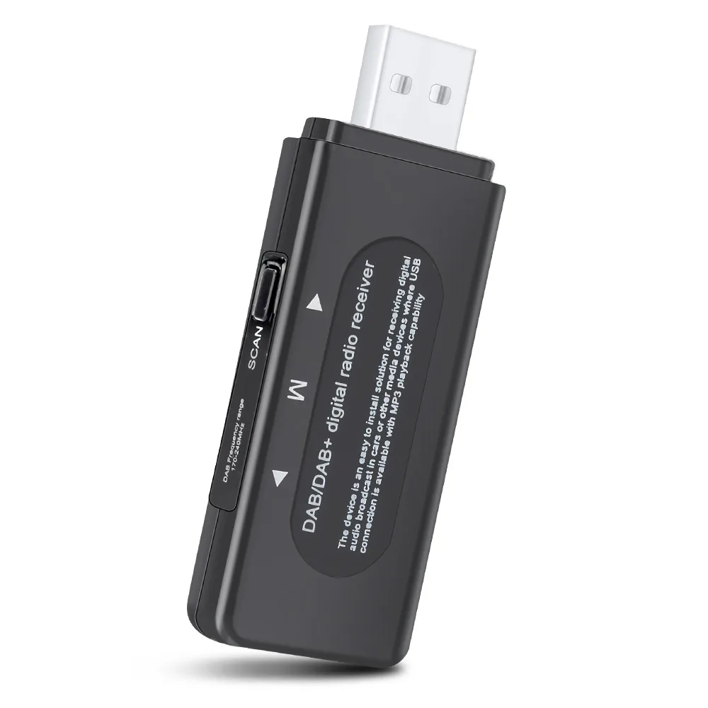Coche Radio Digital DAB receptor USB Dongle con antena activa FM 1740 MHz-2400 MHz Audio Digital Di