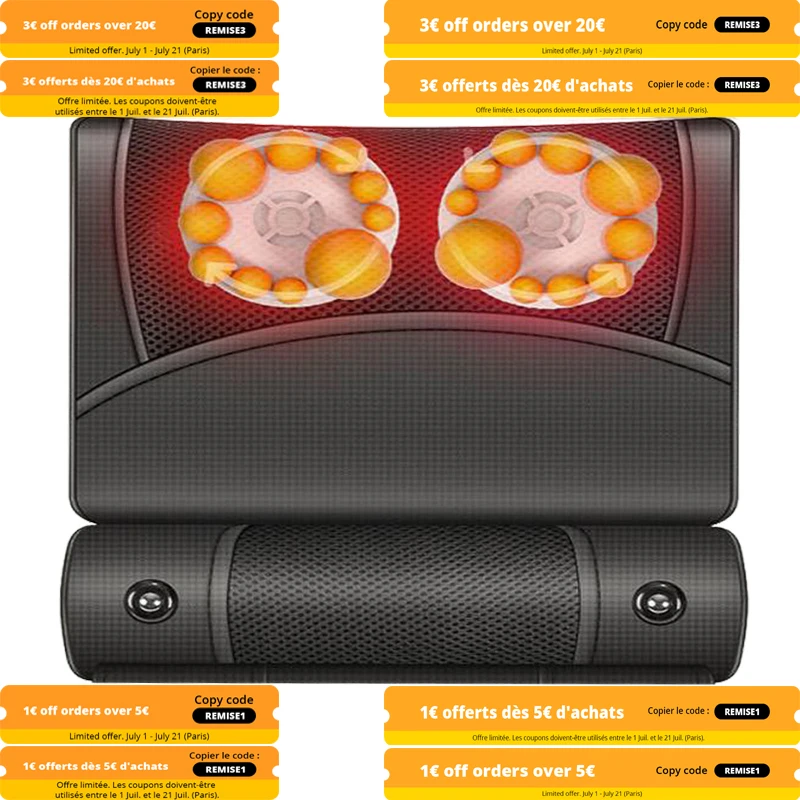 Health Care Relief For Back Shoulder Pain Body Neck Massage Pillow Wormwood Hot Compress Infrared Shiatsu Relaxation Massageador