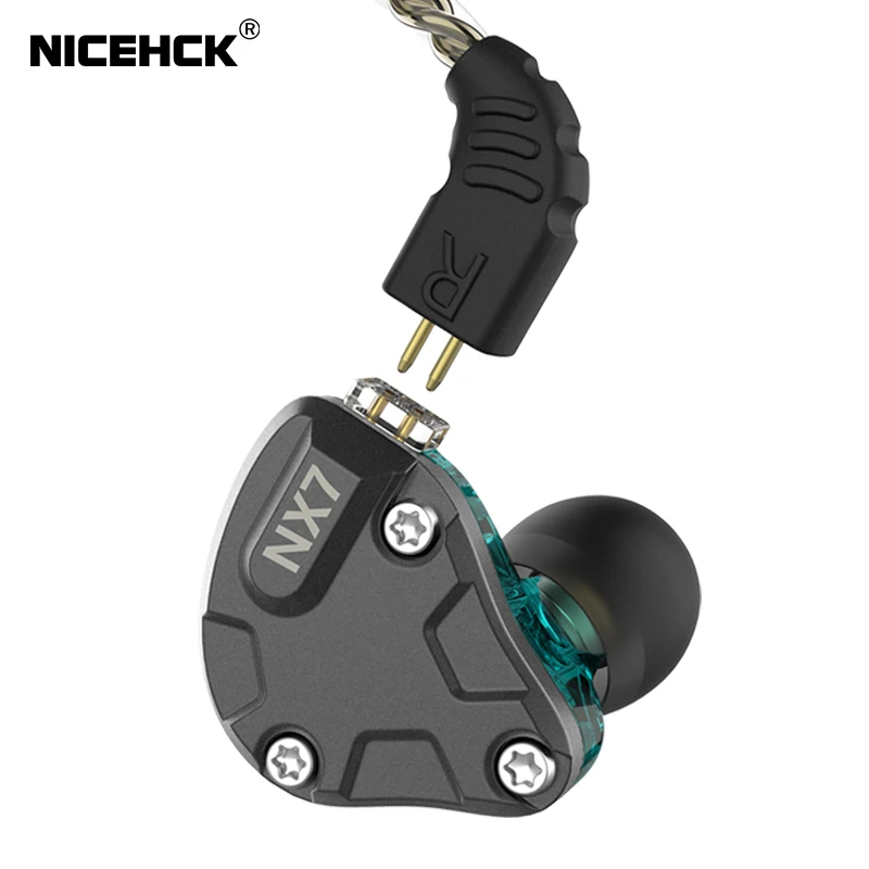 NICEHCK NX7 наушники в ухо 4BA+ двойной карбоновый нанотрубка динамический+ пьезоэлектрическая керамика Гибридный 7 Драйвер единиц HIFI IEM DJ сценический 2Pin