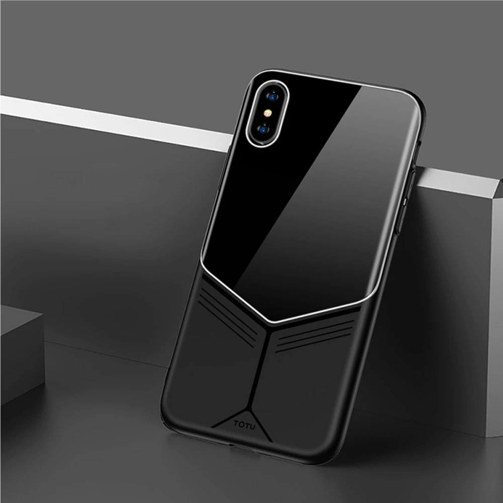Черный Чехол для телефона TOTU s, защитный чехол для iPhone XS Max, ударопрочный ТПУ+ PC чехол - Цвет: Черный