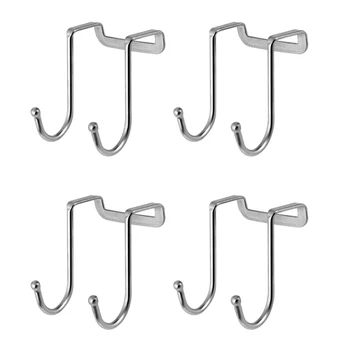 

4pcs/set Stainless Steel Double S Shape Storage Hook Creative Door Behind Towel Bag Hook Bathroom Kitchen Organizer