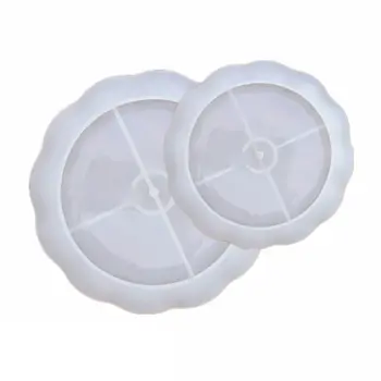 

2 Tier Cake Fruit Food Plate Stand Resin Casting Mold Big Plate Fruit Tray Mold DXAA