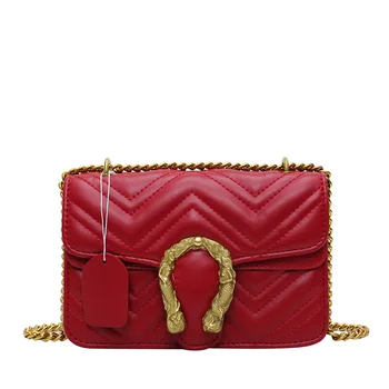 

2020 New Fashion Handbags Red Packet Ms. Retro Chain Messenger Small Package