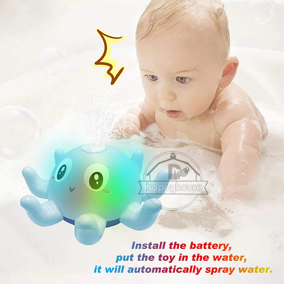 Baby Bath Toys Spray Water Shower Swim Pool Bathing Toys for Kids Electric Whale Bath Ball with Light Music LED Light Baby Toys cool baby toddler toys
