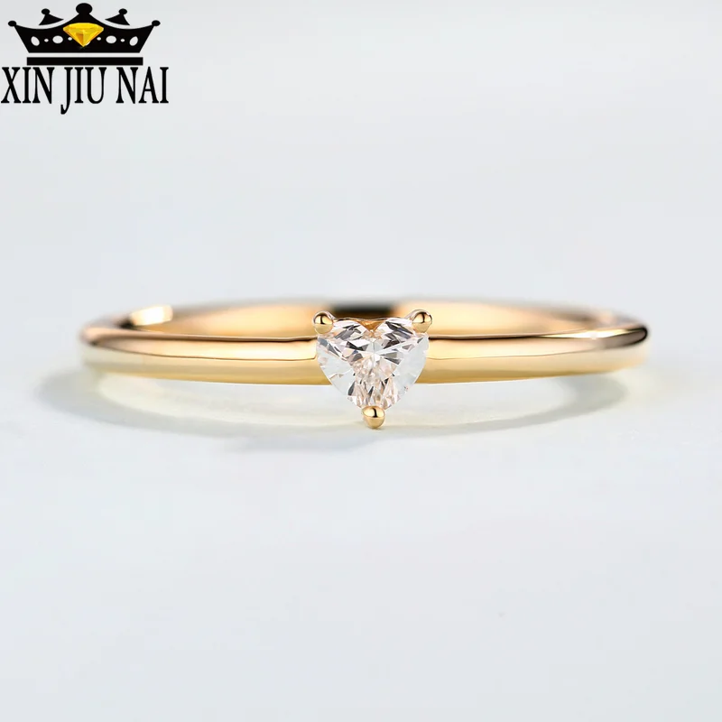 

Rose Gold/Rhod/Gold Minimalist Design Romantic Love Promise Ring Princess Wedding Top Jewelry Valentine's Day Best Couple Gift
