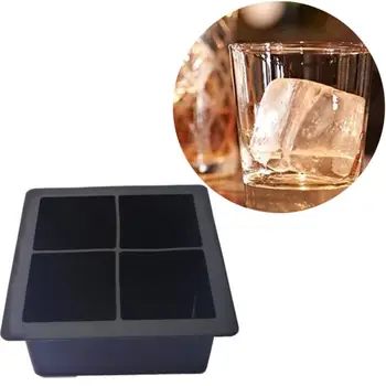 

4 Hole Square Black Silicone Small 4 Grid Ice Grid Four Ice Holes Maker Mold Ice Square Grid