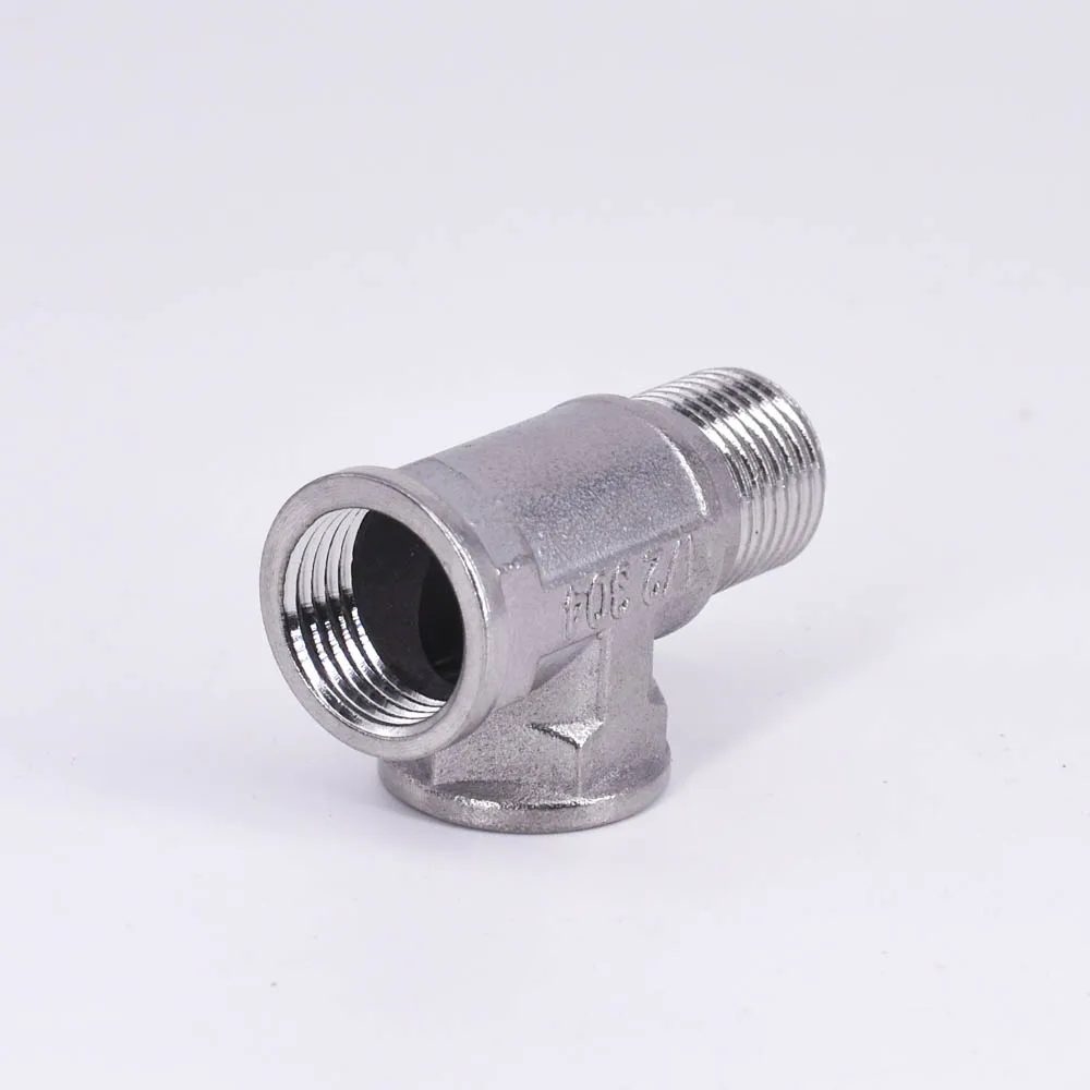 DN15 1/" BSP Женский-Мужской Тройник 201 фитинги из нержавеющей стали Соединительный адаптер