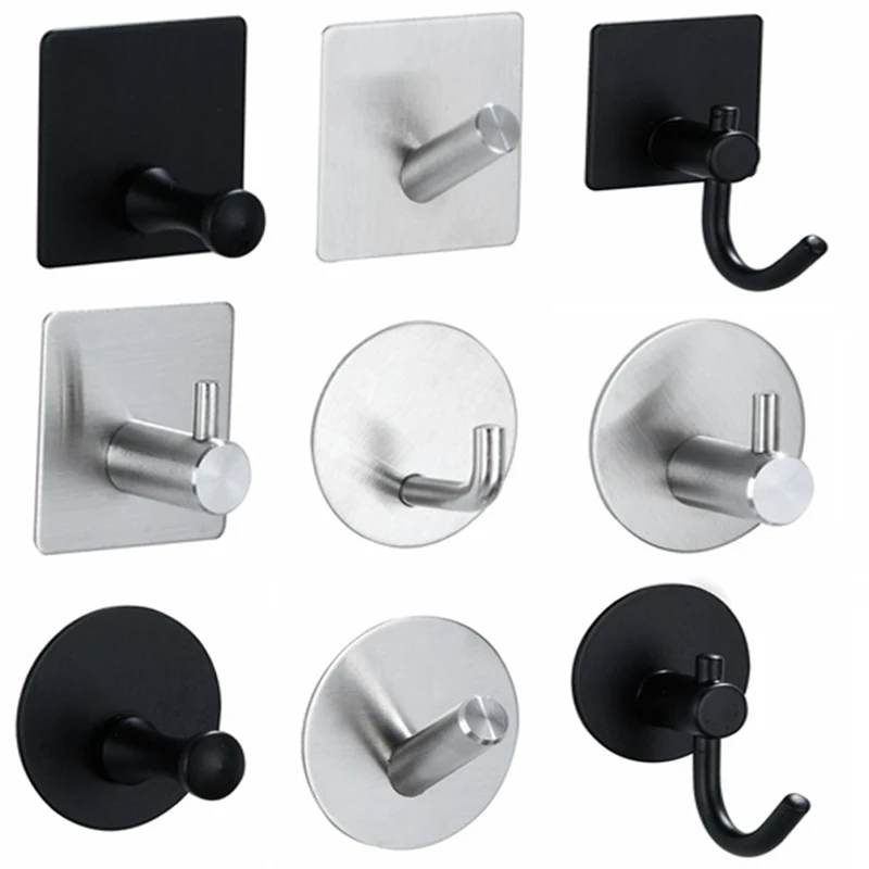 1Pc Sus304 Robe Hooks Strong Self Adhesive Bathroom Stainless Steel Hook Wall Hangers Coat Towel Rustproof Hooks Kitchen Hardwar 1Pc Sus304 Robe Hooks Strong Self Adhesive Bathroom Stainless Steel Hook Wall Hangers Coat Towel Rustproof Hooks Kitchen Hardwar