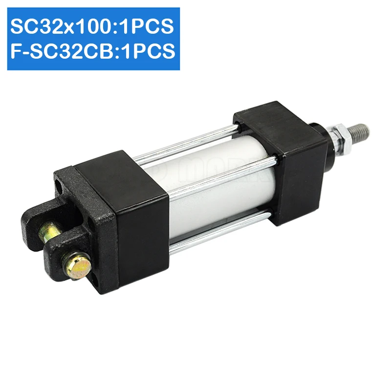 SC32x100 стандартный воздушный цилиндр, диаметр 32 мм, ход 100 мм, однополюсный пневматический цилиндр двойного действия SC32* 100 - Цвет: F-SC32 CB