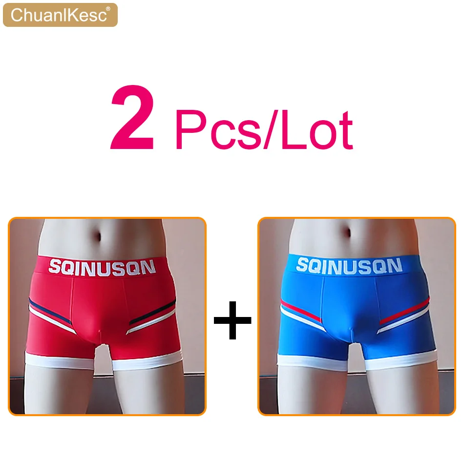 

2 Pcs/Lot Cotton Men's Underwear Large Size High-Quality Boxer Pants Korean Fashion Personalized Splicing Soft And Comfortable