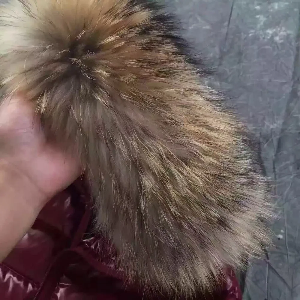 Женский пуховик, женский короткий дизайн, красный, черный, большой меховой воротник, с капюшоном, пуховик, модная теплая зимняя куртка, пальто, пуховики
