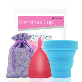 

Health Silicone Women Collector Menstrual Cup Ladies Hygiene Washable Reuseable Period Cup With Sterilize Cup copita menstrual