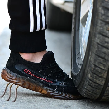 

Outdoor work boots ankle metal toe work boots safety steel toe shoes men and women non-slip wear-resistant work shoes breathable