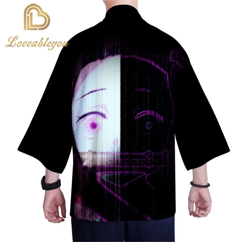 

Anime Demon Slayer Kamado Tanjirou Kamado Nezuko Agatsuma Zenitsu Tomioka Giyuu Cosplay Costume Women Men Kimono Jackets