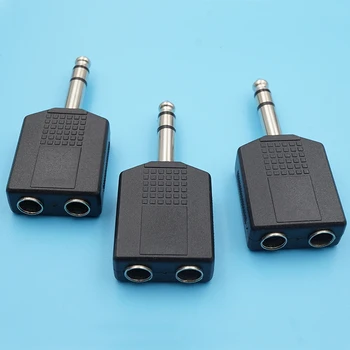 

20pcs 6.5mm Dual Stereo Audio Microphone Socket 6.35mm Speaker Connector Plug 3Poles Mono Audio Adapter Connector Jack Black