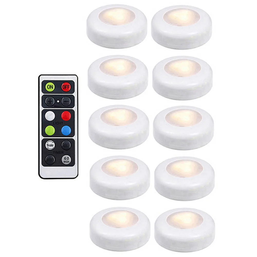 10 lamp 1 controller Беспроводной настенный светильник для шкафа с регулируемой яркостью с сенсорным датчиком светодиодный светильник для шкафа светодиодный шайба светильник s Для Дома кухни спальни лампа RGB 16 цветов - Цвет: 10 lamp 1 controller
