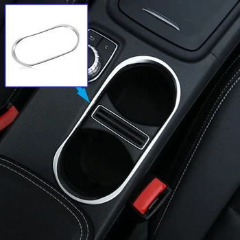 

1pc Chrome Car Cup Holder Cover Trim For Mercedes Benz CLA 200 260 GLA A Class W176 C117 2014-2017 Auto Cup Holder Cover Trim