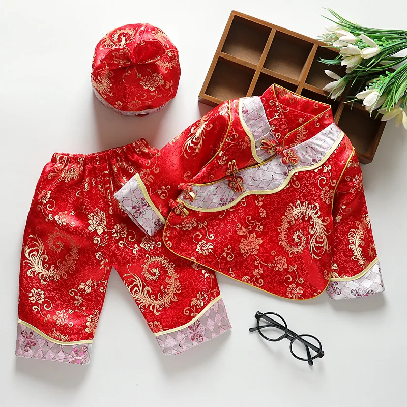 

Костюм детский Китайский традиционный новогодний, 3 шт./набор, костюм Hanfu Tang