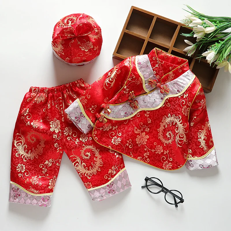 Tanio Dziecko chińskie tradycyjne noworoczne kostiumy