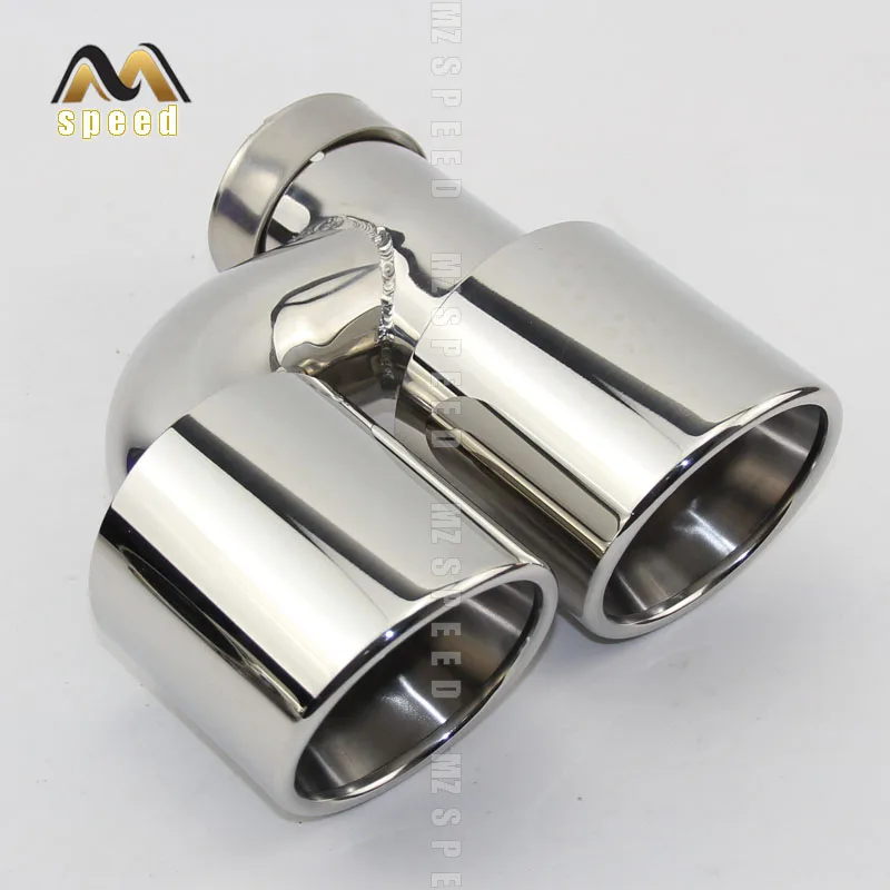 Accessories stainless steel black and bright face without marked H-type double outlet straight edge exhaust pipe tailpipe