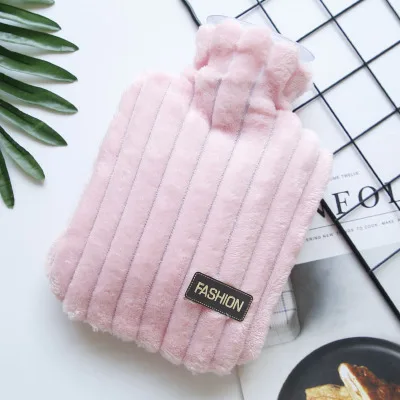 Hot Water Bottle Bag Cover Coral Fleece Cloth 1000ml Keep Warm Soft Home Relaxing Drop Shipping - Цвет: H-4-nuanshuidai-003