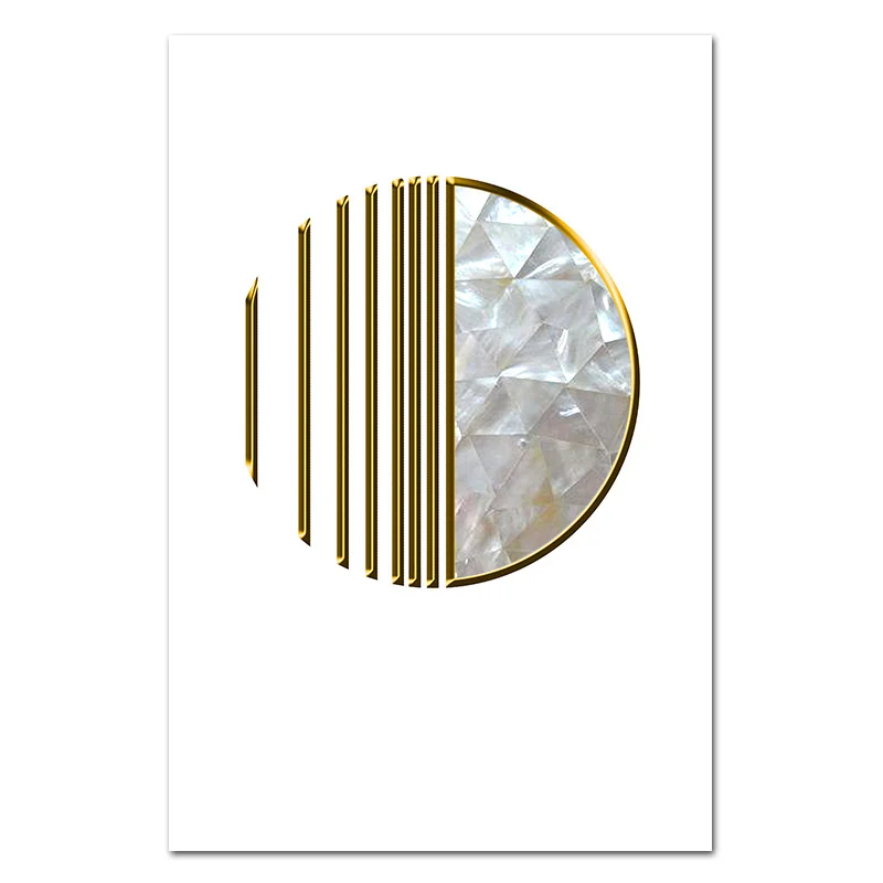 Минималистичный домашний постер золотая линия полукруглый узор настенное