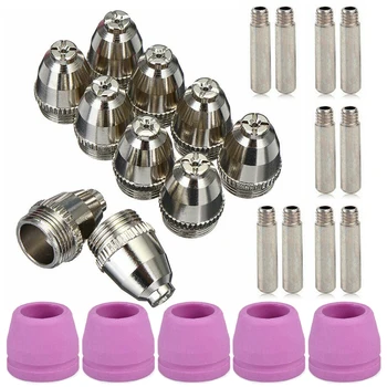 

25Pc/Set Metal Plasma Cutter Electrode Cutting Torch Nozzles AG60 SG55 Plasma Cutter Machine Consumables Set