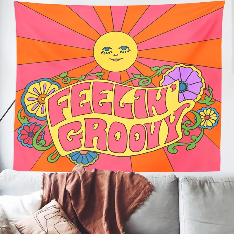 Tapestry Decorations 80s Aesthetic Tapestry Wall Hanging Colorful Sunshine Wall Decor Psychedelic Tapestry Decor Living Room Bedroom Bohemian Print