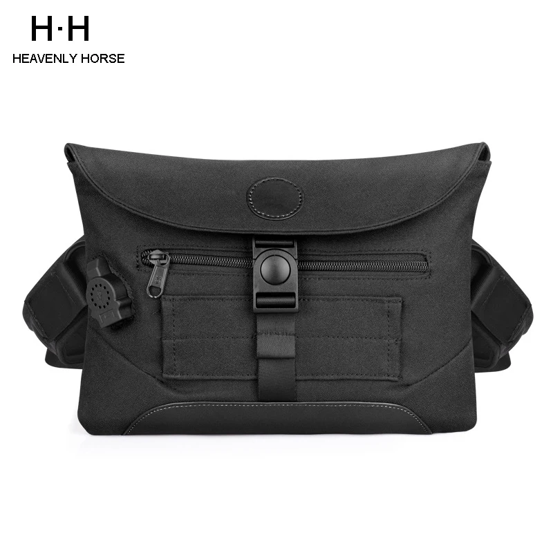 

9.7 inch iPad Tablet USB Charging Men Chest Bag Multi-function Water Repellent Nylon Casual Fashion Small Shoulder Bags For Male